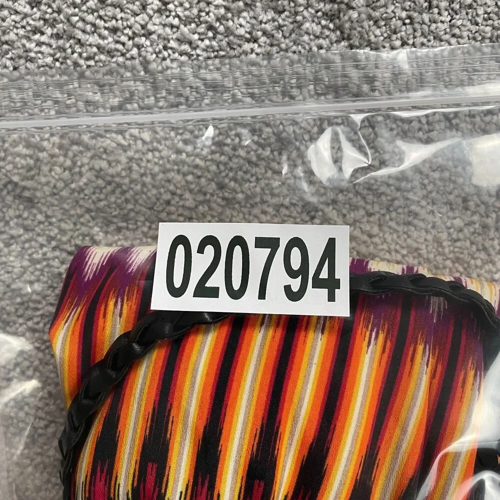 Love Reign Dress Womens XL Multicolor Midi Spaghetti Strap Boho Aztec Belted